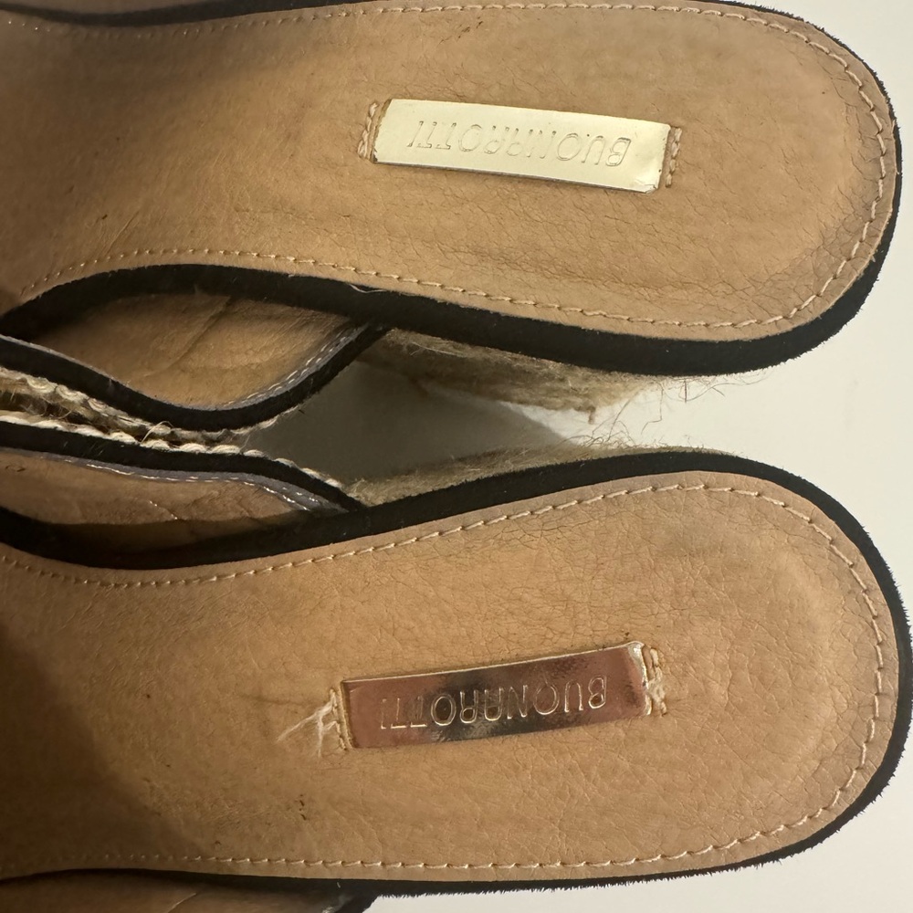 2/$20 Buonarotti Espadrille Mules with feathers, beads, and shells. - Picture 5 of 11